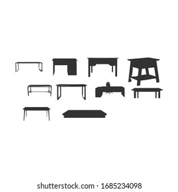 set of table cartoon design with black colour