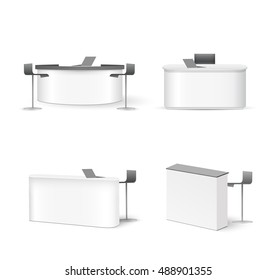 Set table and chairs on white background vector design.