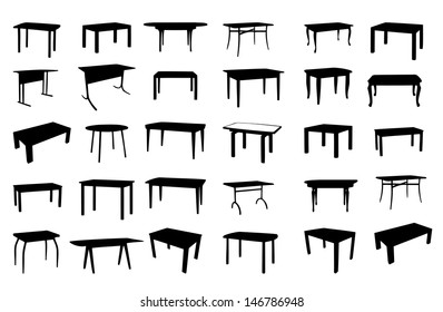 Set of table isolated. vector illustration