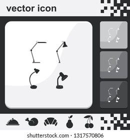 Set of table lamp flat set of buttons vector icon.