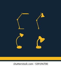 Set of table lamp icon.