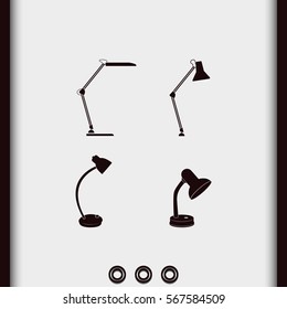 Set of table lamp icon.