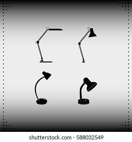 Set of table lamp icon.