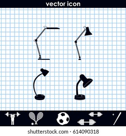 Set of table lamp icon.