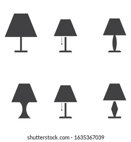 Set of table lamps. Vector illustration.	