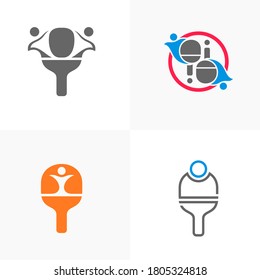 Set of Table Tennis logo design concepts. Sport labels vector illustration for ping pong club