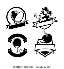 Set of table tennis logo template. Ping-pong logo vector illustration