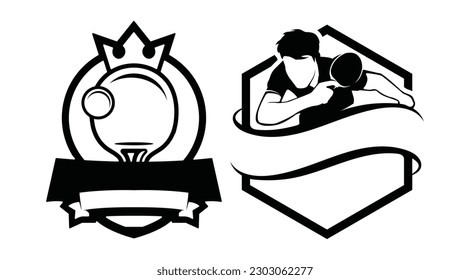 Set of table tennis logo template. Ping-pong logo vector illustration