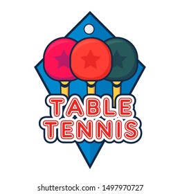 Set of table tennis ping pong labels, logos, badges and design elements. Flat design sport logotype