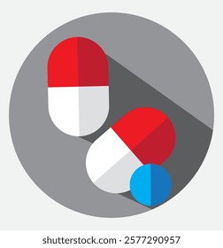 Set of tablet icon set. Pill capsule in line. Vitamin sign. Vector Illustration. 1176
 