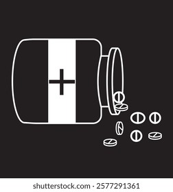 Set of tablet icon set. Pill capsule in line. Vitamin sign. Vector Illustration. 1176
