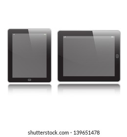 Set of tablet pc isolated on white background