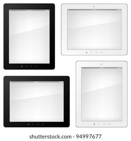Set of Tablet PC Isolated on White Background. Vector.