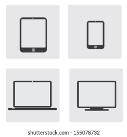 Set of tablet, phone, computer and laptop icon