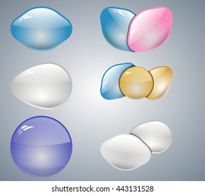 A set of tablets of different shapes.