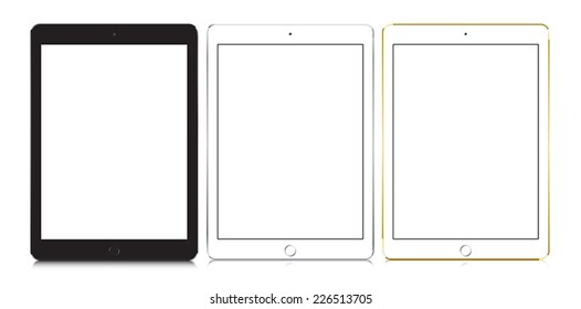 set of tablets Isolated On White. Vector illustration.