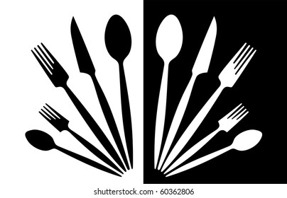 A set of tableware black and white