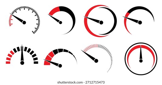 Satz Tachometer-Logo, Vektorgrafik