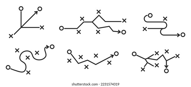 Set Of Tactic icons.Tactics business concept icons. Vector Illustration