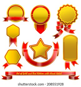 set of Tag badge and ribbon