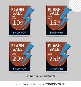 set tag flash sale discount promotion brown color variation