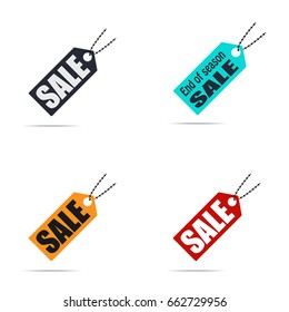 Set of tag, label, badge. Sale banner. Offer, End of season. Vector illustration, eps10.