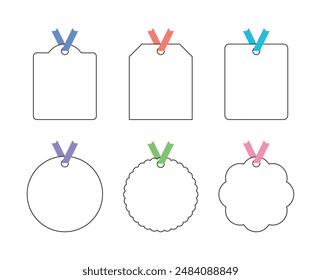 Set of tag, label, card, banner and bookmark designs in colorful, modern and simple style. Set of label tag designs for clothing, product, gift, shopping and more.