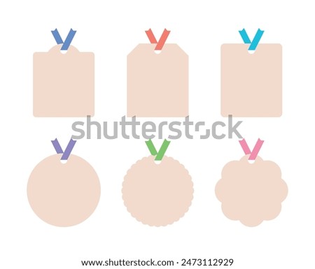 Set of tag, label, card, banner and bookmark designs in colorful, modern and simple style. Set of label tag designs for clothing, product, gift, shopping and more.