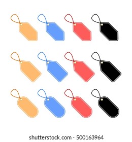 Set of Tag Labels Template. Blank Tag Labels.