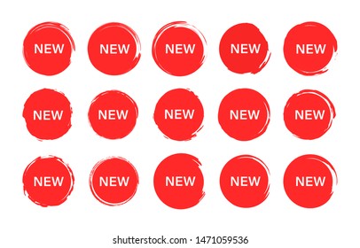 Set of tag New label. Grunge stamps, badges and banners. Special offer, hot sale, Best price. Shopping. Vector illustration.