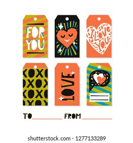 Set of tags about love. Perfect for greeting cards, romantic invitations, decoration, t-shirts etc. Vector illustration 