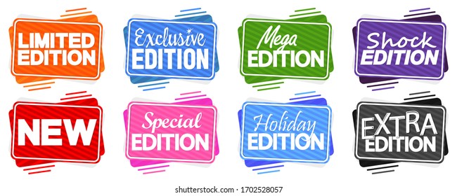 Establecer etiquetas, plantilla de diseño de banners, ilustración vectorial