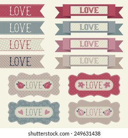 Set of tags and banners. Love