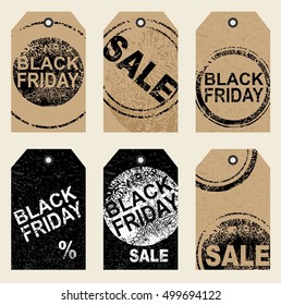 Set of tags. Black Friday Sale price tag.