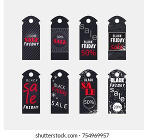 set of tags black Friday sales promotion