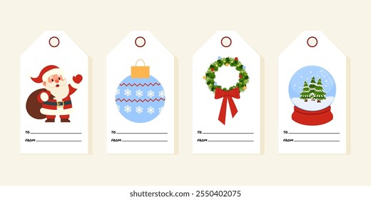 set of TAGS for Christmas gifts. Vector illustration