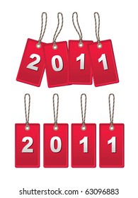 A set of tags in the cord to c 2011 Year