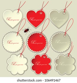 Set of tags to the festive Valentine's Day. Vector illustration.