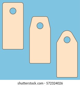 set of tags in a flat style