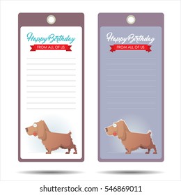Set of tags with funny cartoon doggy. Vector illustration.
