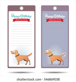 Set of tags with funny cartoon doggy. Vector illustration.
