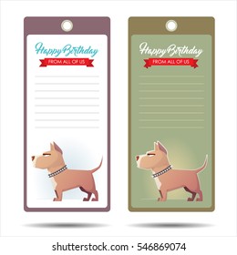 Set of tags with funny cartoon doggy. Vector illustration.
