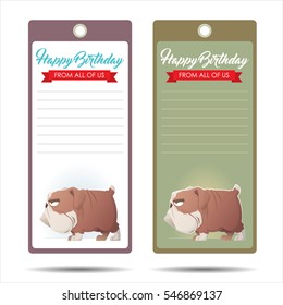 Set of tags with funny cartoon doggy. Vector illustration.