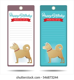 Set of tags with funny cartoon doggy. Vector illustration.
