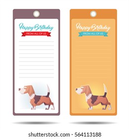 Set of tags with funny cartoon doggy. Vector illustration.