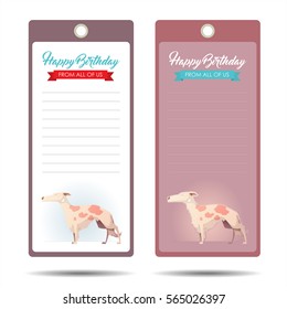 Set of tags with funny cartoon doggy. Vector illustration.