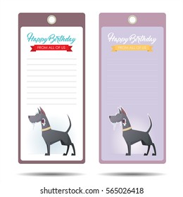 Set of tags with funny cartoon doggy. Vector illustration.