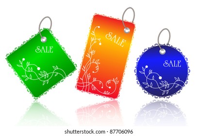 set of tags, isolated on white