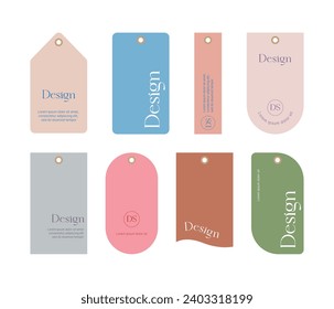 Set of tags, labels, banners and bookmark designs in colorful, modern and simple style. Set of label tag designs for clothing, products, gifts, shopping and more.