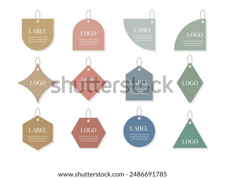Set of tags, labels, banners and bookmark designs in colorful, modern and simple style. Set of label tag designs for clothing, products, gifts, shopping and more.